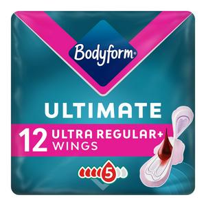 Bodyform Ultimate Ultra Regular+ Sanitary Towels Wings 12 pack