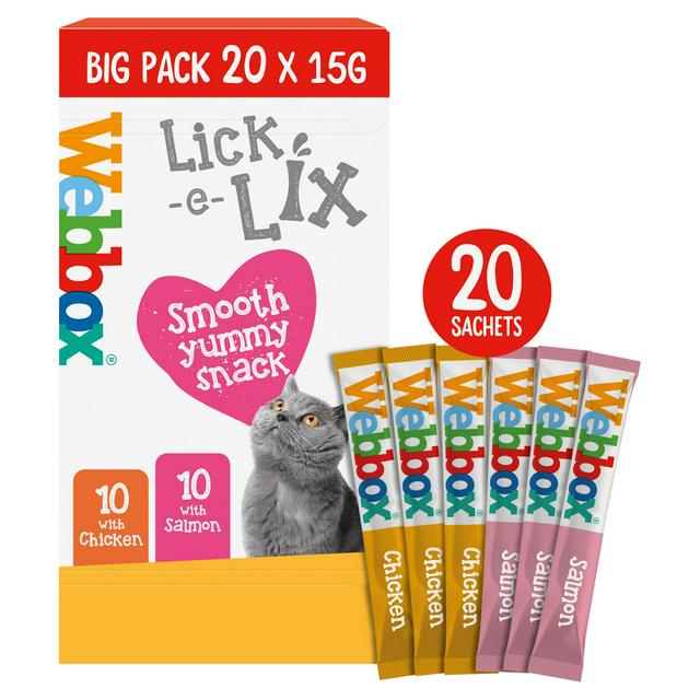 Webbox Lick-e-Lix Cat Food - Chicken & Salmon 20 x 15g