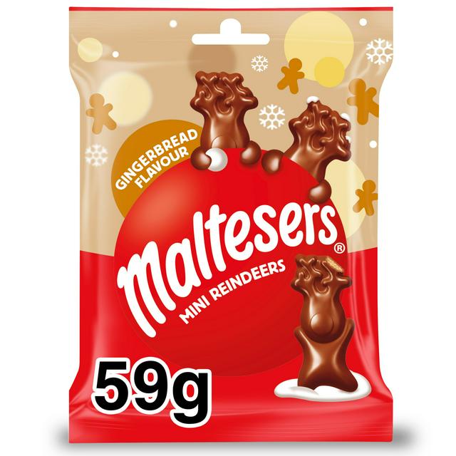 Maltesers 59g Mini Reindeer Gingerbread Chocolate Christmas Treats Bag - gallery image 1