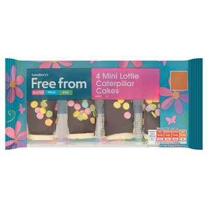 Sainsburys Free From 4 Mini Lottie Caterpillar Cakes