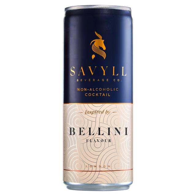 Savyll Beverage Co . 250ml Alcohol Free Bellini Flavour Cocktail Can