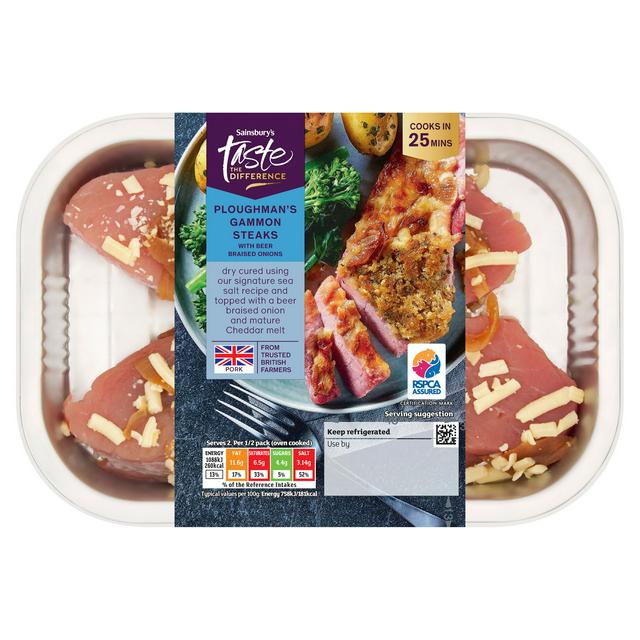 Taste the Difference Sainsbury's Ploughman's Gammon Steaks with Beer Braised Onions, Taste the Difference 350g