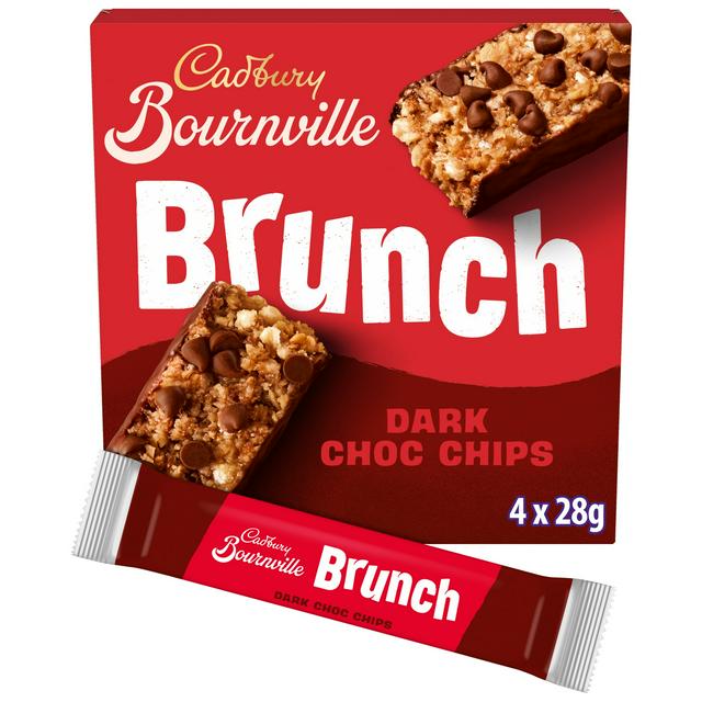 Cadbury Bournville Brunch 4 x 28g Oats Dark Chocolate Chip Multipack Cereal Bars - gallery image 1