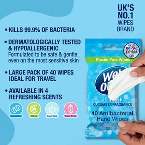 Wet Ones Be Fresh 40 x Anti-Bacterial Hand Wipes - gallery image 2