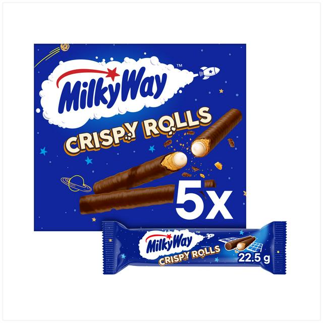 Milky Way Milk Chocolate Crispy Rolls Snack Bars Mulitpack 5x 22.5g - gallery image 1