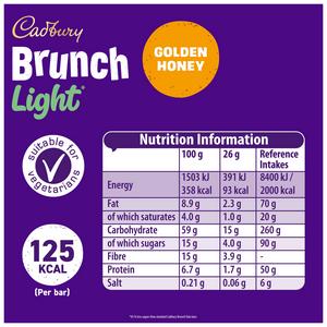 Cadbury Brunch 4 x 26g Light Honey & Oat Multipack Chocolate Cereal Bars - gallery image 4