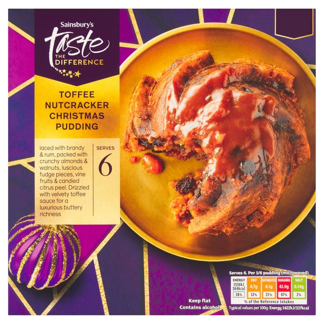 Sainsbury's Toffee Nutcracker Christmas Pudding, Taste the Difference 650g - gallery image 1