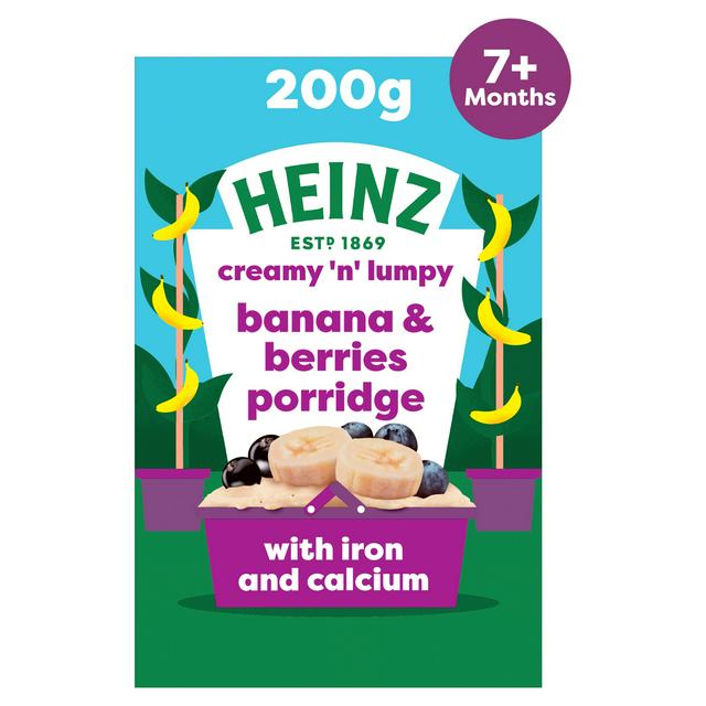 Heinz Baby Food Banana & Berries Porridge 7+ Months 200g - gallery image 1
