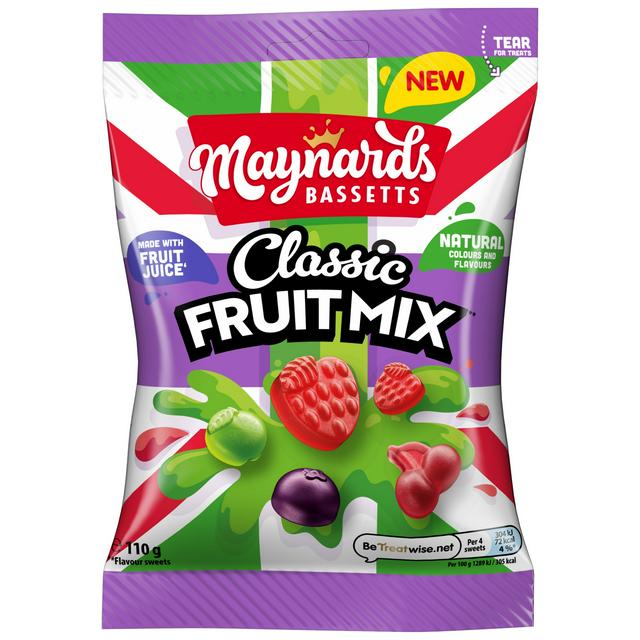 Maynards Bassetts Classic Fruit Mix Candy Sweets Sharing Bag 110g - gallery image 1