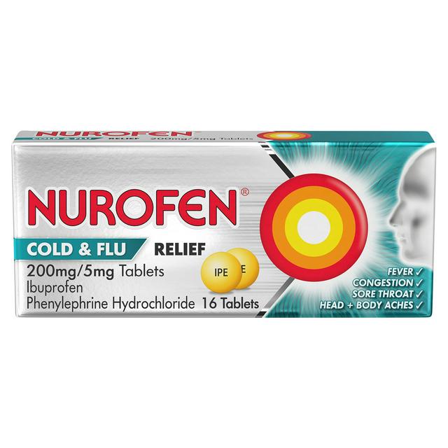 Nurofen Cold & Flu Relief 200mg/5mg Tablets x16 - gallery image 1