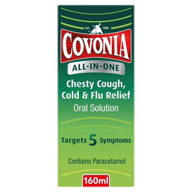 Covonia All-In-One Chesty Cough, Cold & Flu Relief Oral Solution 160ml