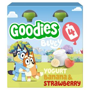 Goodies BLUEY Kids Snack Banana & Strawberry Yoghurt Pouch Multipack
