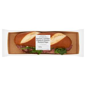 Sainsbury's Kitchen Deli Pastrami, Cheddar Cheese & Gherkin ...