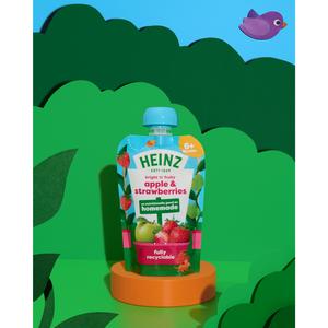 Heinz Apple & Strawberry Baby Food Fruit Puree Pouch 6+ Months 100g - gallery image 3