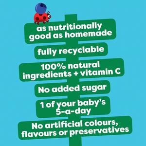 Heinz Apple & Blueberries Baby Food Fruit Pouch 6+ Months 100g - gallery image 2