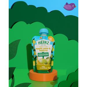 Heinz Apple, Pear & Banana Fruit Puree Pouch Baby Food 6+ Months 100g - gallery image 3