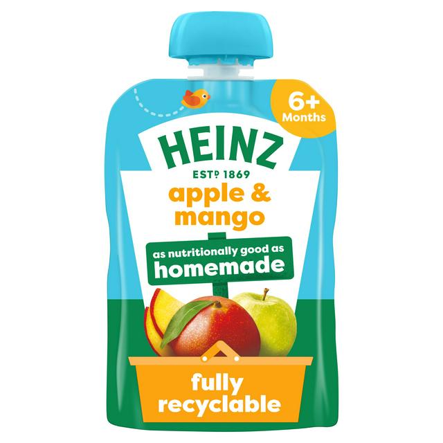 Heinz Apple & Mango Baby Food Fruit Puree Pouch 6+ Months 100g - gallery image 1