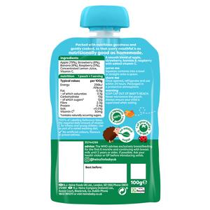 Heinz Strawberry, Banana, Raspberry & Apple Baby Food Fruit Puree Pouch 6+ Months 100g - gallery image 2