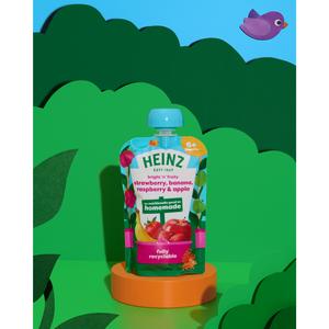 Heinz Strawberry, Banana, Raspberry & Apple Baby Food Fruit Puree Pouch 6+ Months 100g - gallery image 3