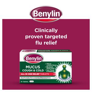 Benylin Mucus Cough & Cold All in One Tablets x16 - gallery image 2