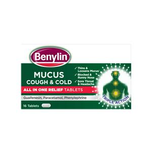 Benylin Mucus Cough & Cold All in One Tablets x16