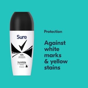 Sure Anti Perspirant Roll On Invisible Black & White 50ml - gallery image 3