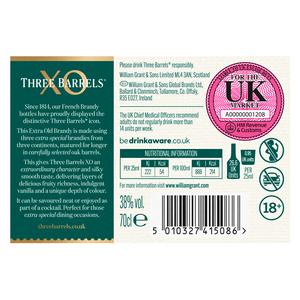 Three Barrels XO Rare Extra Old French Brandy 70cl - gallery image 4