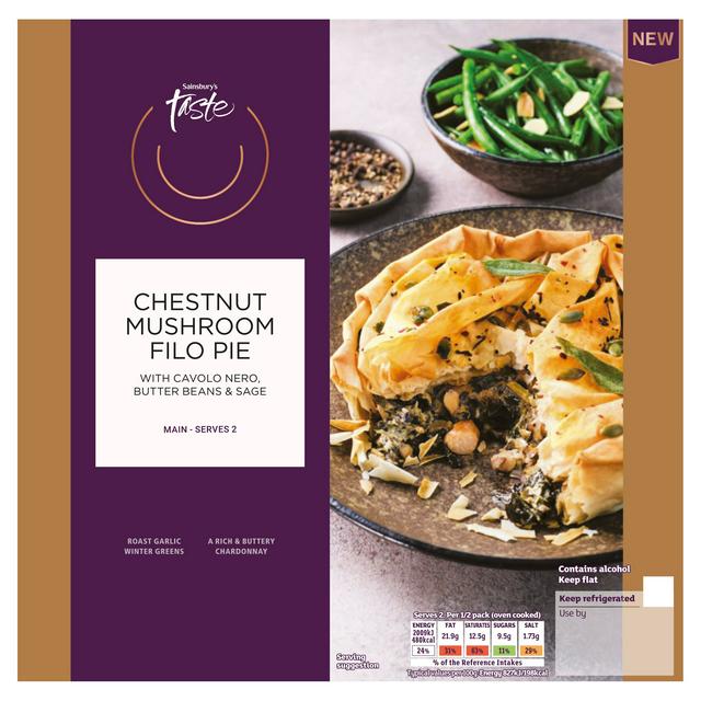 Sainsbury's Discovery 500g Chestnut Mushroom Filo Pie, Taste the Difference - gallery image 1