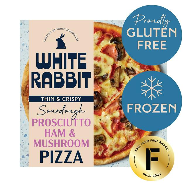 White Rabbit 332g Prosciutto Ham & Mushroom Gluten Free Sourdough Frozen Pizza - gallery image 1