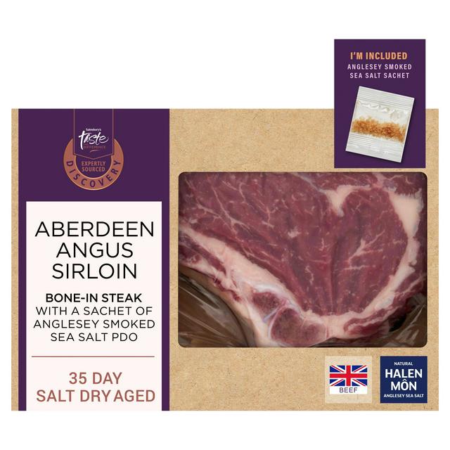 Sainsbury's Discovery (Approx.550g) 35 Day Salt Dry Aged Aberdeen Angus Sirloin Steak, Taste the Difference - gallery image 1