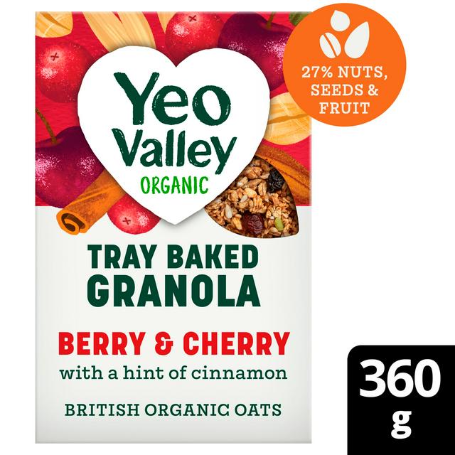Yeo Valley Organic Tray Baked Granola Berry & Cherry 360g - gallery image 1