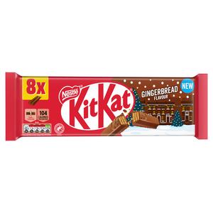 KitKat 2 Finger Gingerbread Flavour Chocolate Biscuit Bar Multipack x8 165.6g - gallery image 2