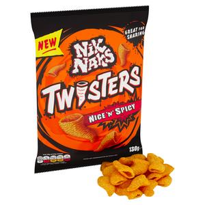 Nik Naks Twisters Nice N Spicy Sharing Crisps 130g - gallery image 2