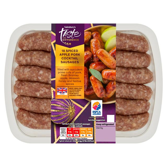 Sainsbury's Spiced Apple Pork Cocktail Sausages, Taste the Difference x18 270g - gallery image 1