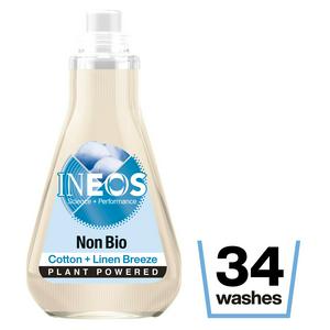 Ineos Cotton + Linen Breeze Non Bio Sensitive Laundry Detergent Liquid 34 Washes