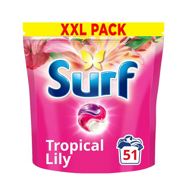 Surf 3 in 1 Laundry Washing Detergent Capsules Tropical Lily 51 Washes - gallery image 1