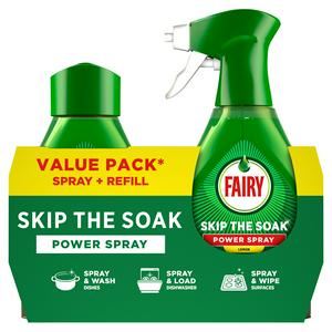 Fairy Skip the Soak Dish Power Spray + Refill Lemon 1000ml