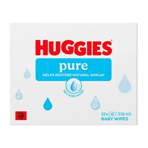 Huggies Pure Plastic Free Baby Wipes 12 x 48