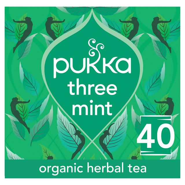Pukka Organic Three Mint Tea With Peppermint for Digestion 40 Herbal Tea Bags 64g