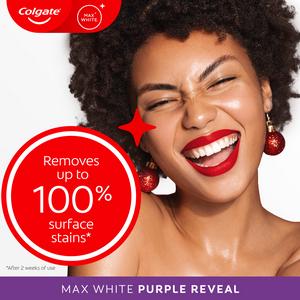 Colgate Max White Purple Reveal Instant Teeth Whitening Toothpaste 125ml - gallery image 3