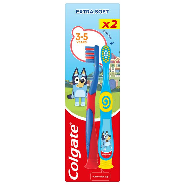 Colgate Kids 3-5 Years Bluey Extra Soft Manual Toothbrush 2 Pack