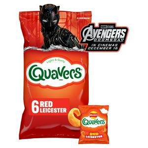 Walkers Quavers Red Leicester Cheese Multipack Crisps Snacks 6 x 16g
