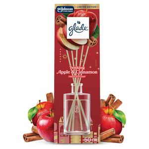 Glade Twinkling Apple & Cinnamon Festive Reed Diffuser, Limited Edition 50ml