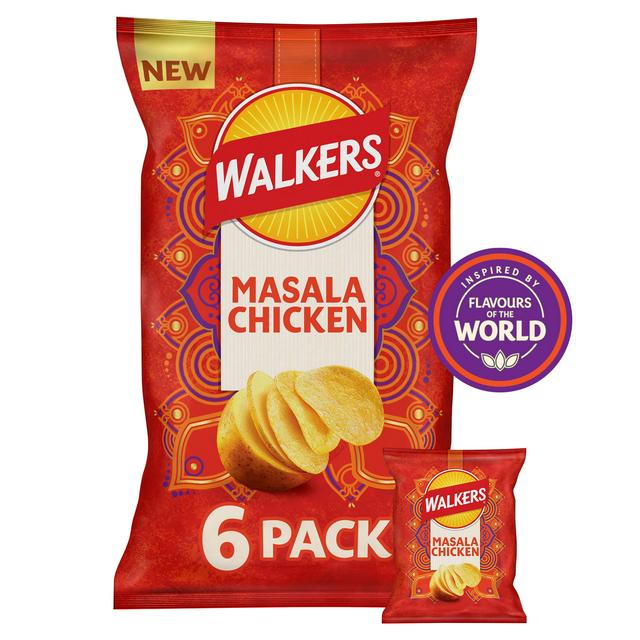 Walkers 6 x 25g Masala Chicken Multipack Crisps - gallery image 1