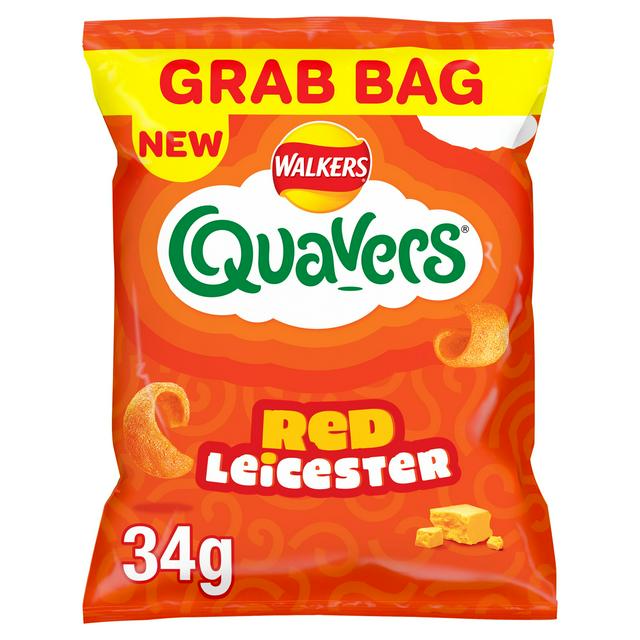 Walkers Quavers Red Leicester Cheese Snacks Grab Bag Crisps 34g - gallery image 1