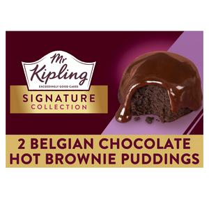 Mr Kipling 2 x Signature Belgian Chocolate Brownie Sponge Pudding Dessert Cake Pots