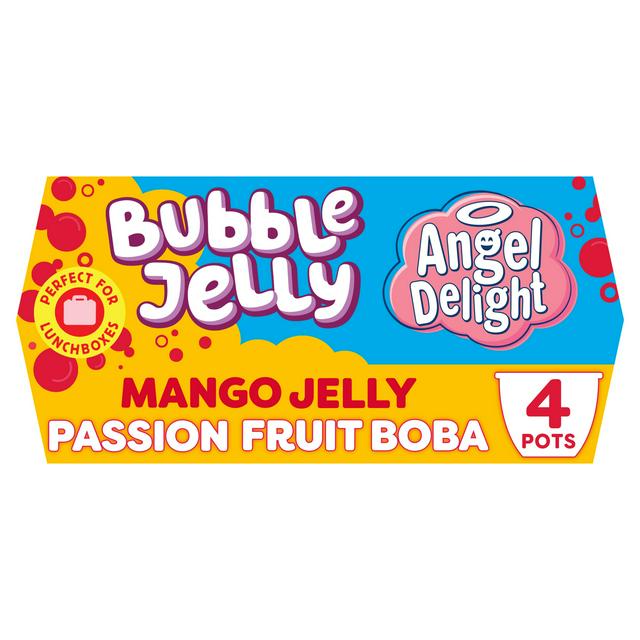 Angel Delight Mango Jelly and Passionfruit Boba Bubble Dessert Snack Pot x4