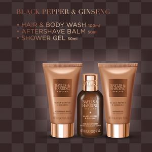 Baylis & Harding Black Pepper & Ginseng Men's Luxury Mini Trio Gift Set - gallery image 3