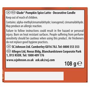 Glade Pumpkin Spice Latte Festive Scented Candle, Limited Edition 108g - gallery image 2