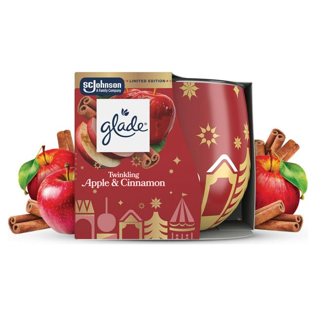 Glade Twinkling Apple & Cinnamon Festive Scented Candle, Limited Edition 108g - gallery image 1